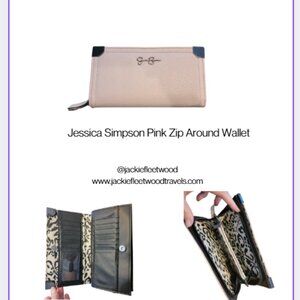Jessica Simpson Pink Zip Around Long Wallet